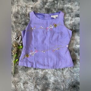 Purple Embroidered Women's Top vintage